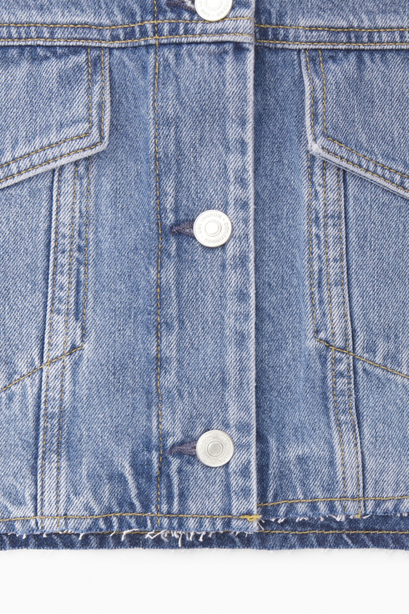 Dámské Košile COS Oversized Cropped Denim Overshirt Světle Blankyt | QDWI-31726