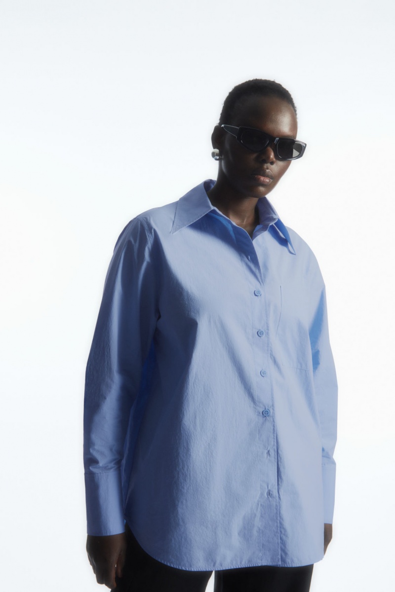 Dámské Košile COS Oversized Long-Sleeve Blankyt | KPOF-38042