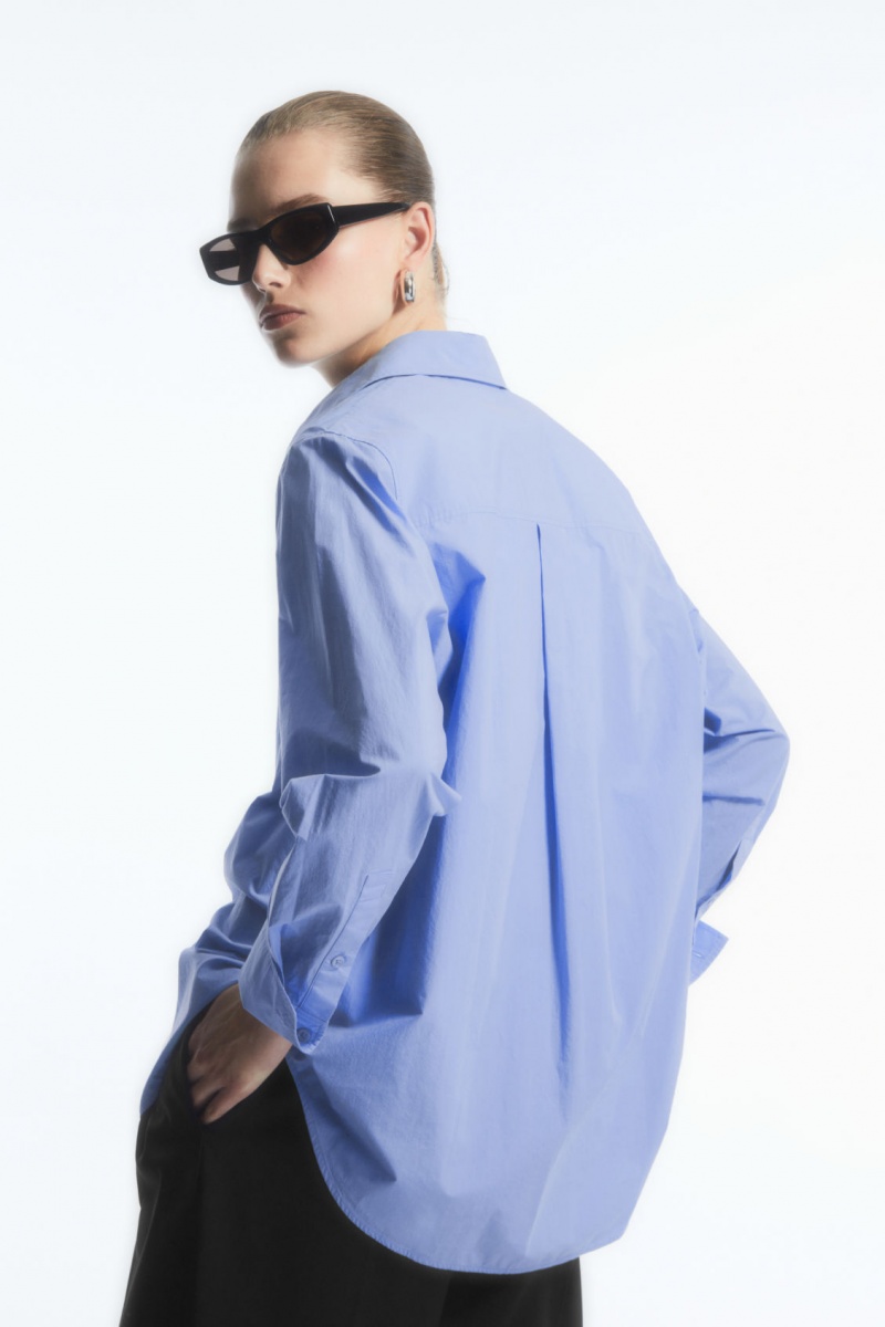 Dámské Košile COS Oversized Long-Sleeve Světle Blankyt | KYXC-69532