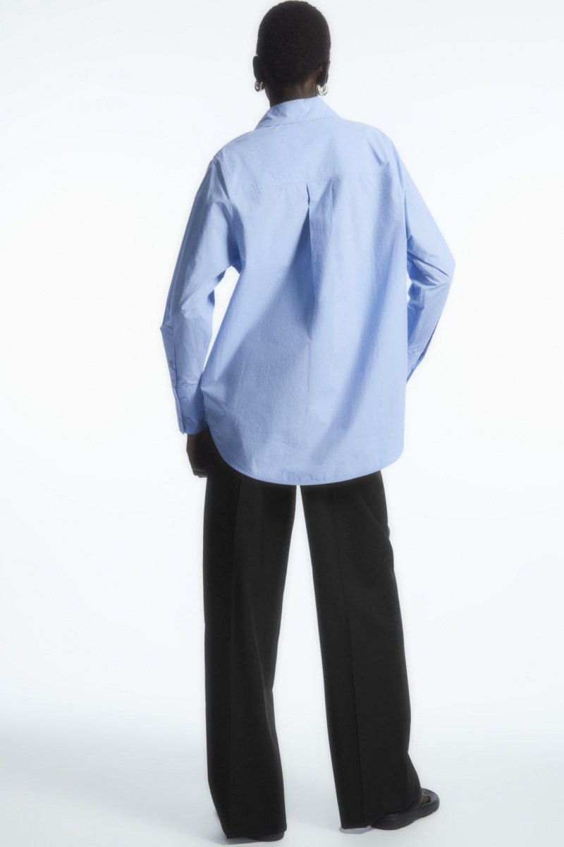 Dámské Košile COS Oversized Long-Sleeve Světle Blankyt | TGIF-70852