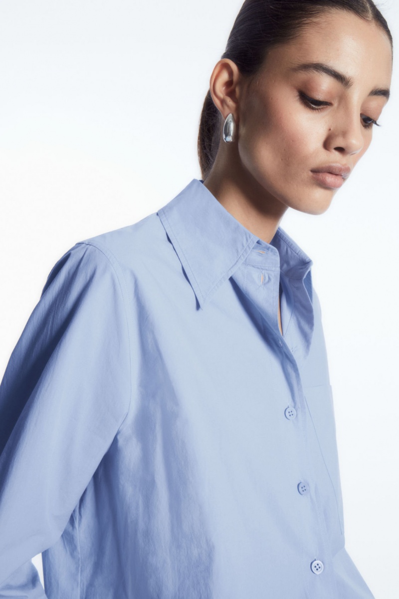 Dámské Košile COS Oversized Long-Sleeve Světle Blankyt | TGIF-70852