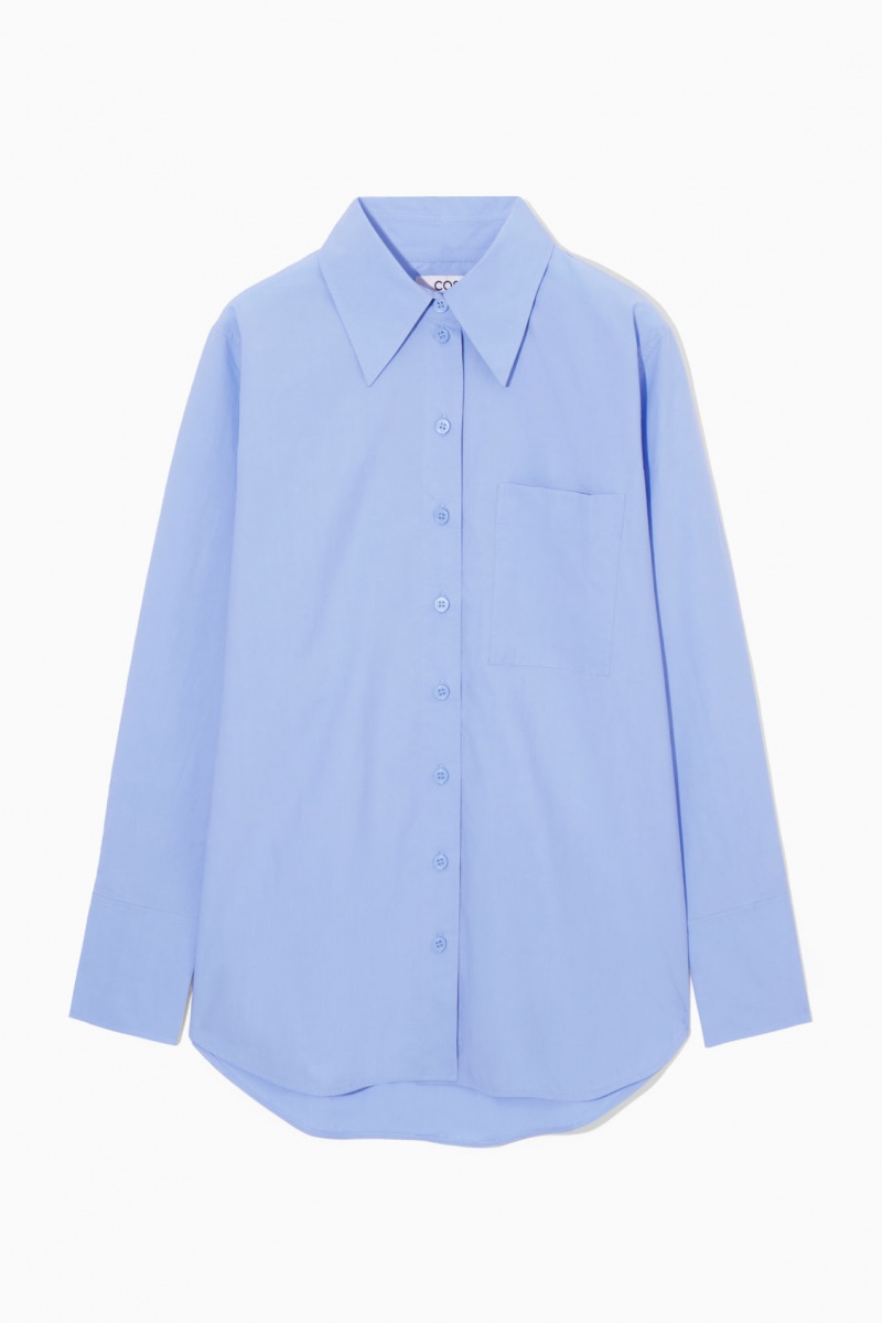 Dámské Košile COS Oversized Long-Sleeve Světle Blankyt | TGIF-70852