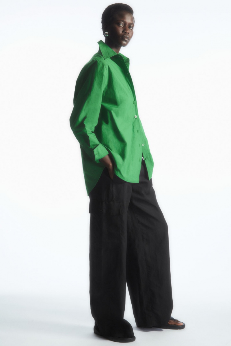 Dámské Košile COS Oversized Long-Sleeve Zelene | PEKU-56274