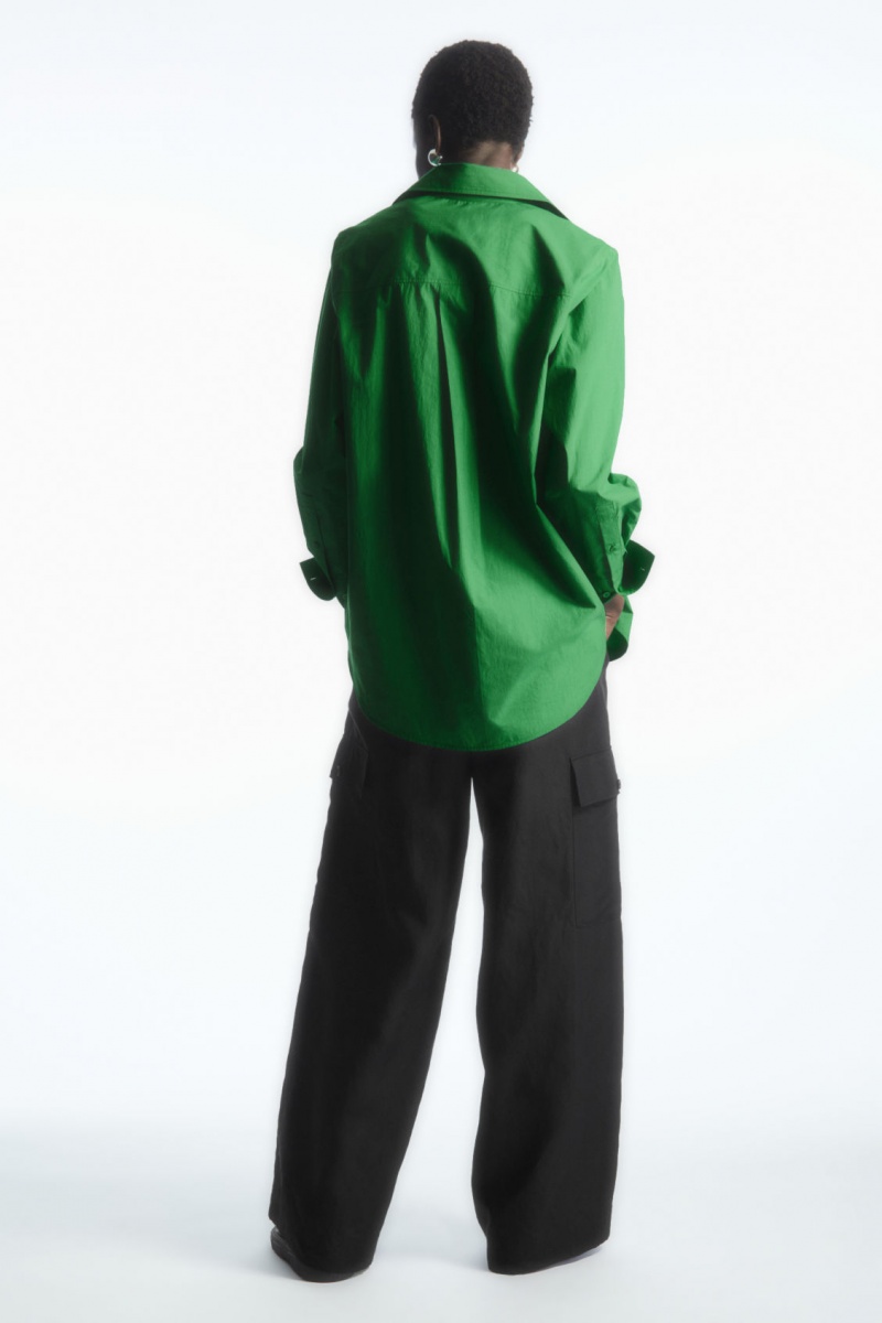 Dámské Košile COS Oversized Long-Sleeve Zelene | PEKU-56274