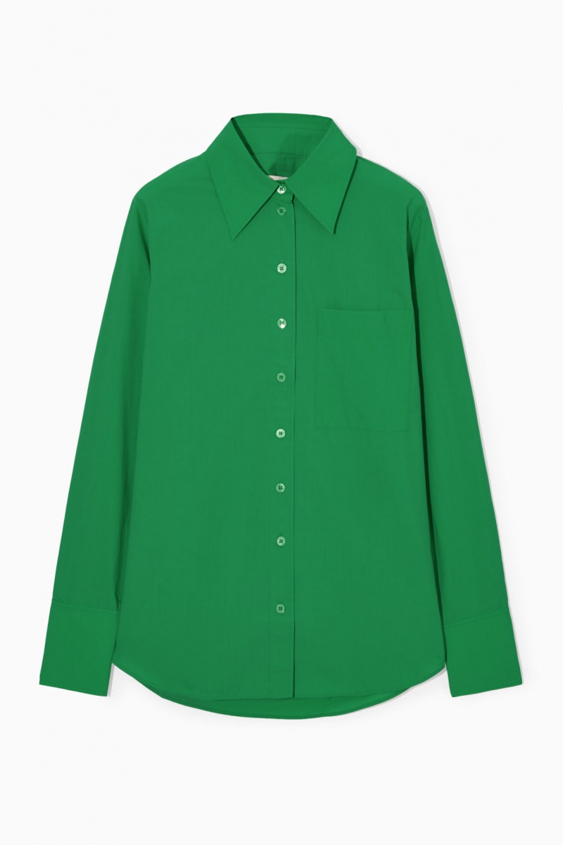 Dámské Košile COS Oversized Long-Sleeve Zelene | PEKU-56274