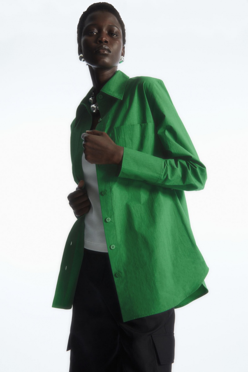 Dámské Košile COS Oversized Long-Sleeve Zelene | PEKU-56274