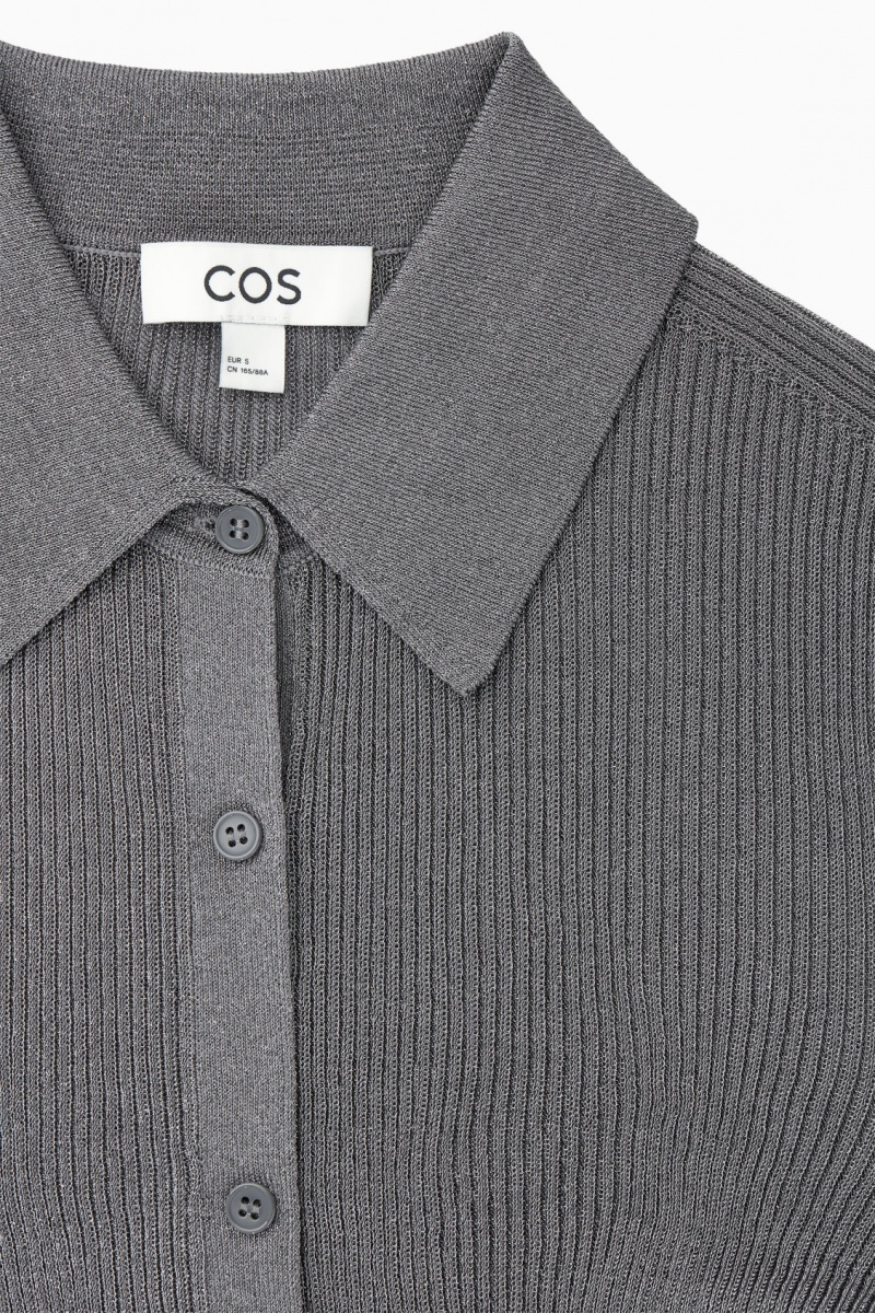 Dámské Košile COS Sparkly Žebrovaný-Knit Tmavě Šedé | YVLH-29014