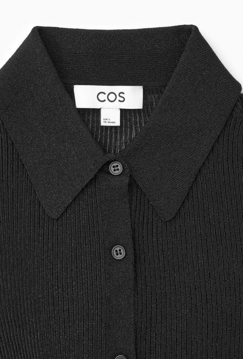 Dámské Košile COS Sparkly Žebrovaný-Knit Černé | WFEG-67248