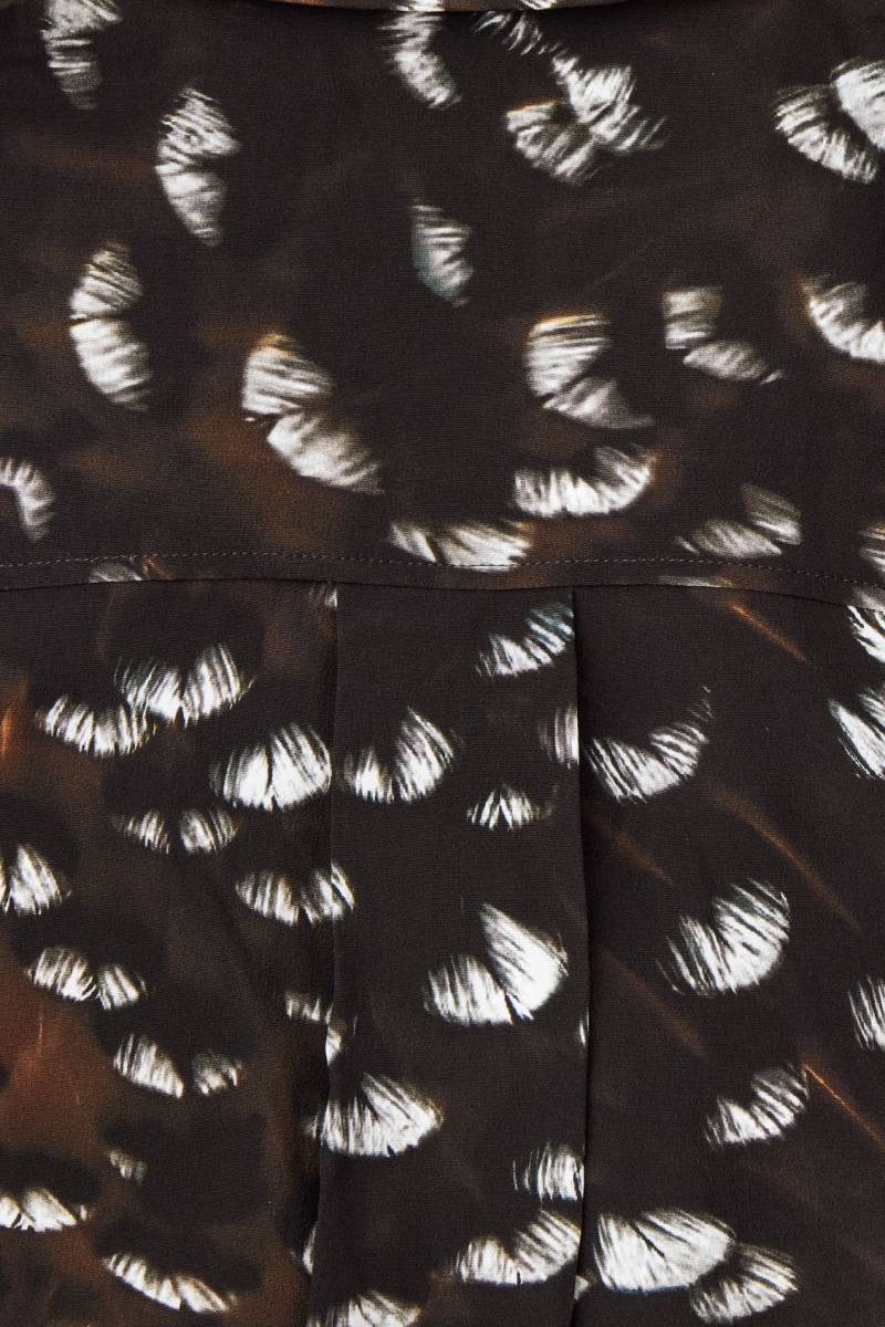 Dámské Košile COS The Feather-Print Silk Černé | LSVZ-05298