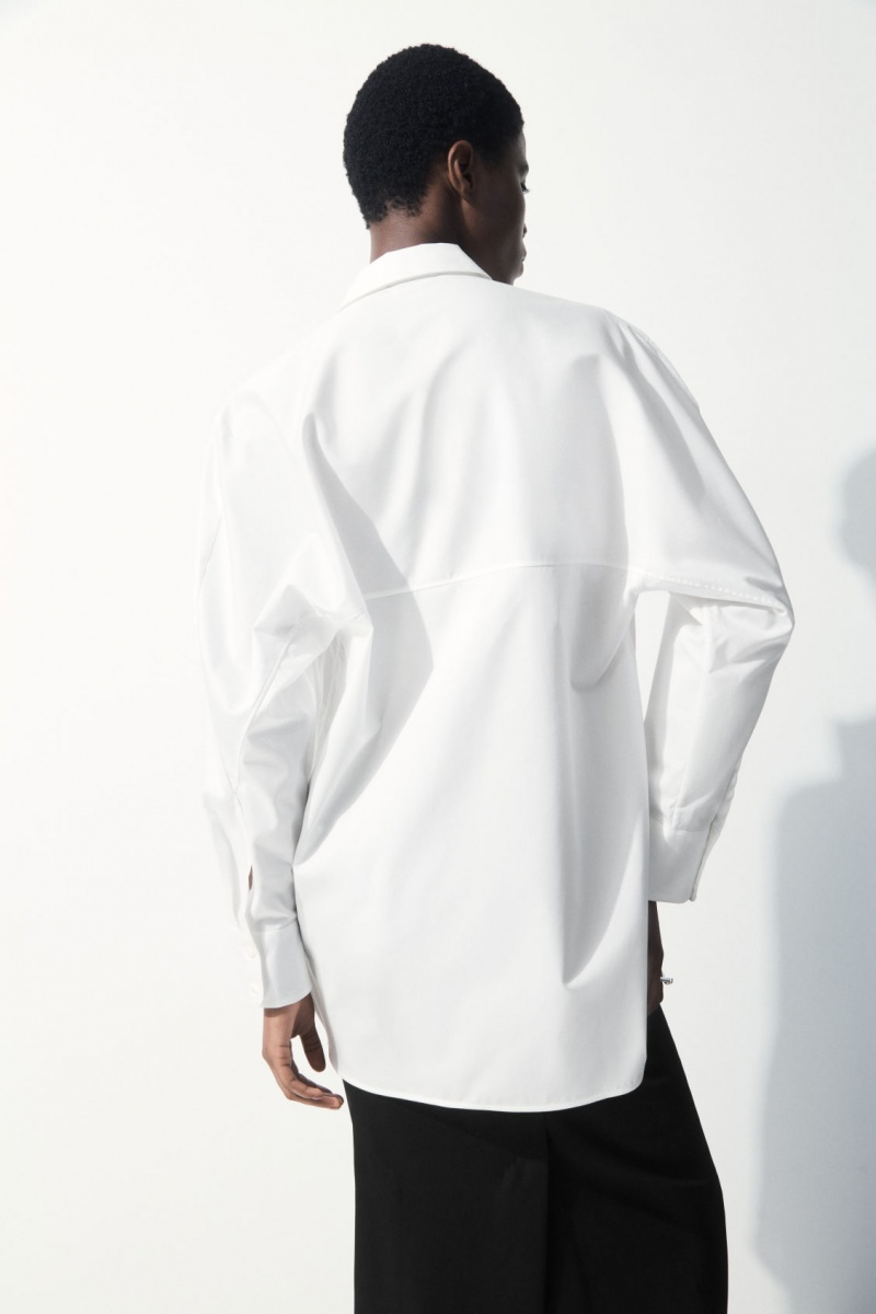 Dámské Košile COS The Oversized Bavlněné-Sateen Bílé | AVZR-02513