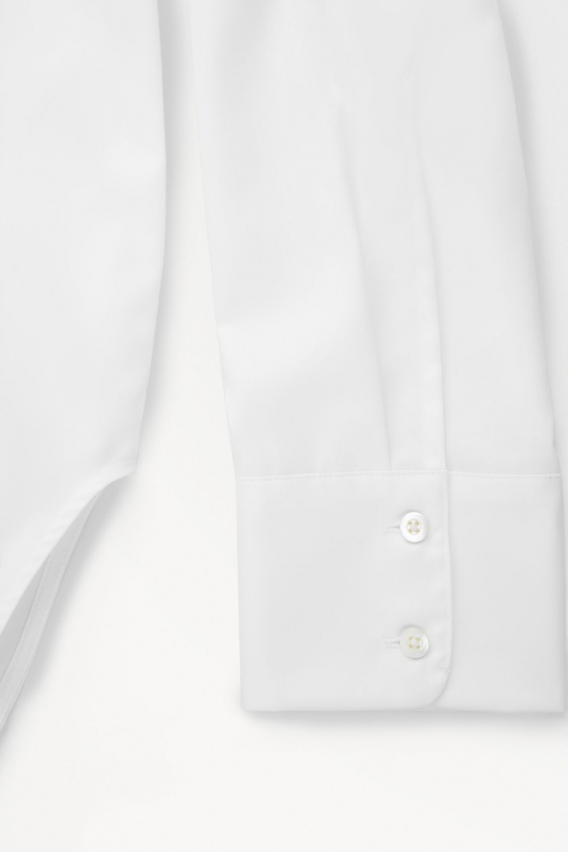 Dámské Košile COS The Oversized Bavlněné-Sateen Bílé | AVZR-02513