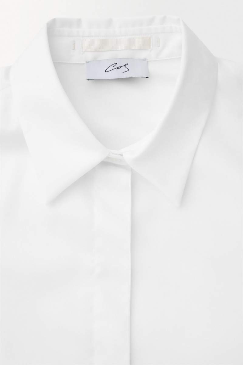 Dámské Košile COS The Oversized Bavlněné-Sateen Bílé | AVZR-02513