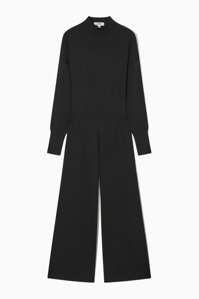 Dámské Kombinéza COS Backless Pletené Turtleneck Černé | KDNC-35984