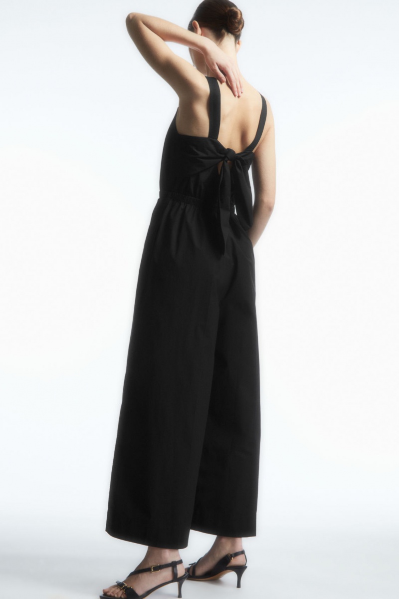 Dámské Kombinéza COS Bow-Back Široké-Leg Černé | NLBH-39872