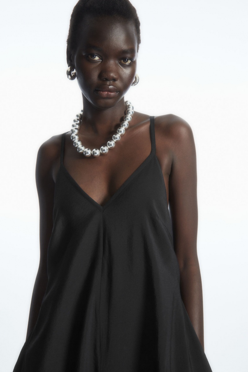 Dámské Kombinéza COS V-Neck Široké-Leg Černé | GETS-05483