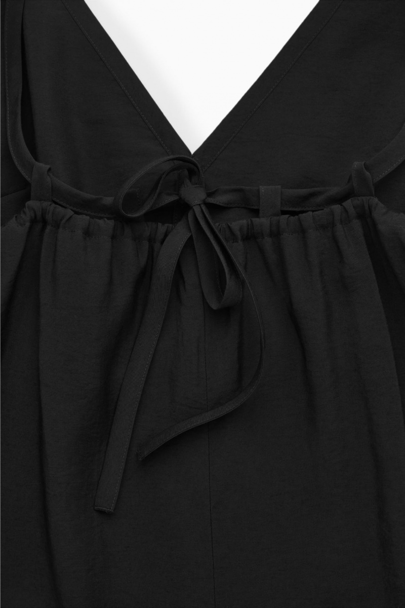 Dámské Kombinéza COS V-Neck Široké-Leg Černé | GETS-05483