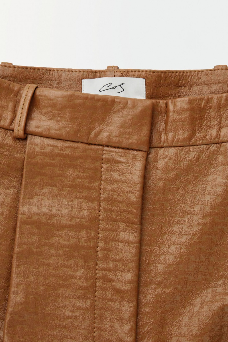 Dámské Kraťasy COS The Embossed-Læder Bermuda Hnědé | JUVO-12780
