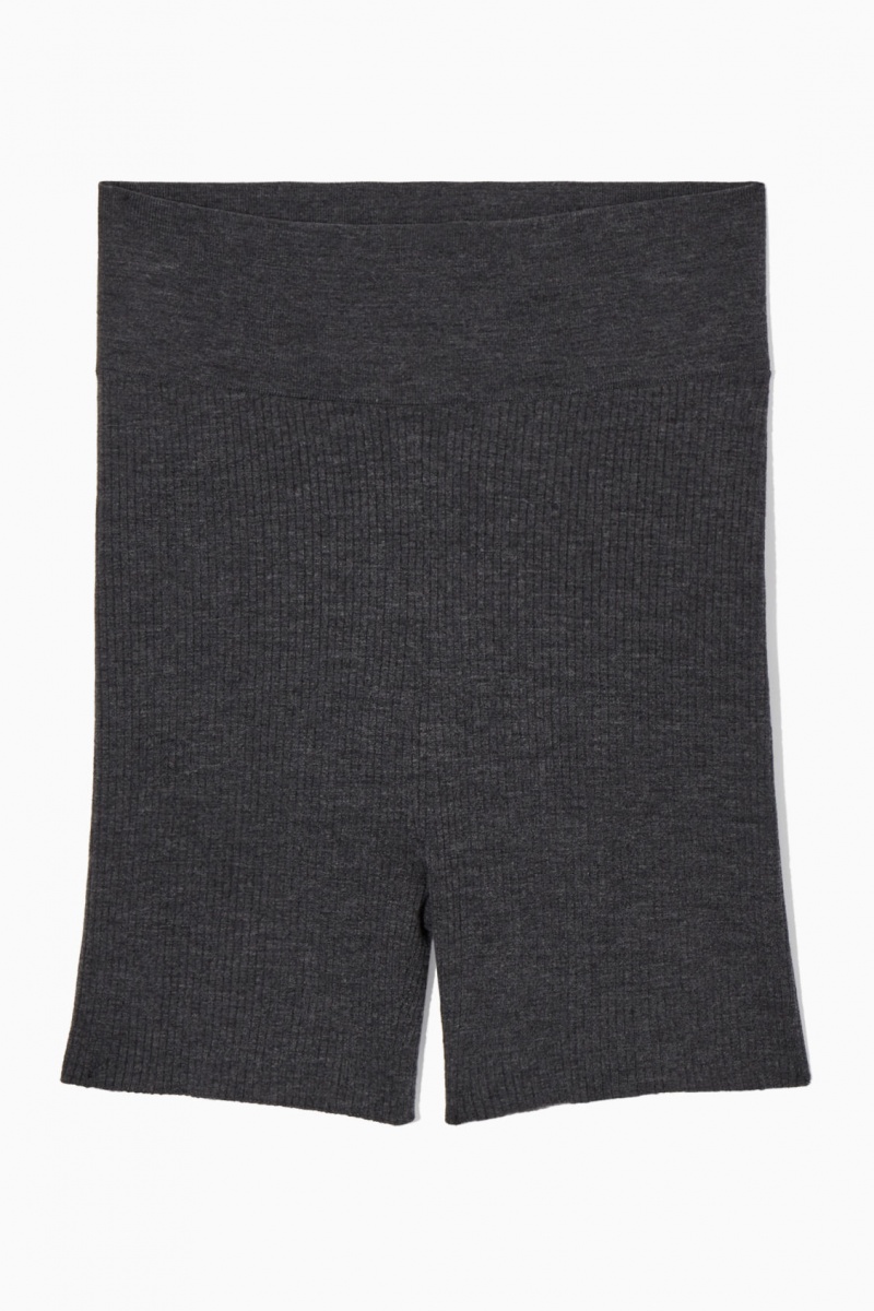 Dámské Kraťasy COS Žebrovaný-Knit Merino Vlna Tmavě Šedé | JCEU-69582