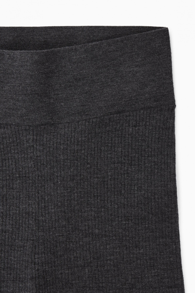 Dámské Kraťasy COS Žebrovaný-Knit Merino Vlna Tmavě Šedé | JCEU-69582