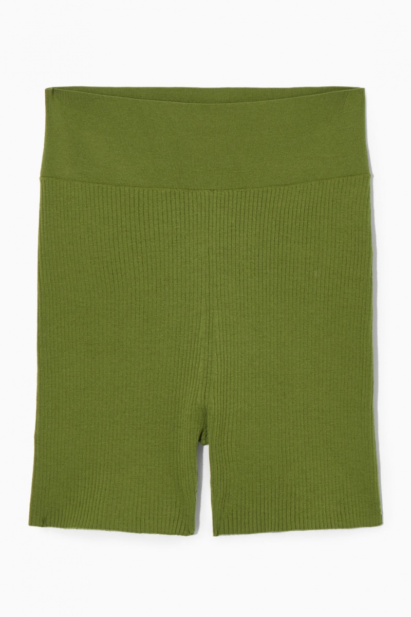 Dámské Kraťasy COS Žebrovaný-Knit Merino Vlna Zelene | RAPZ-67984