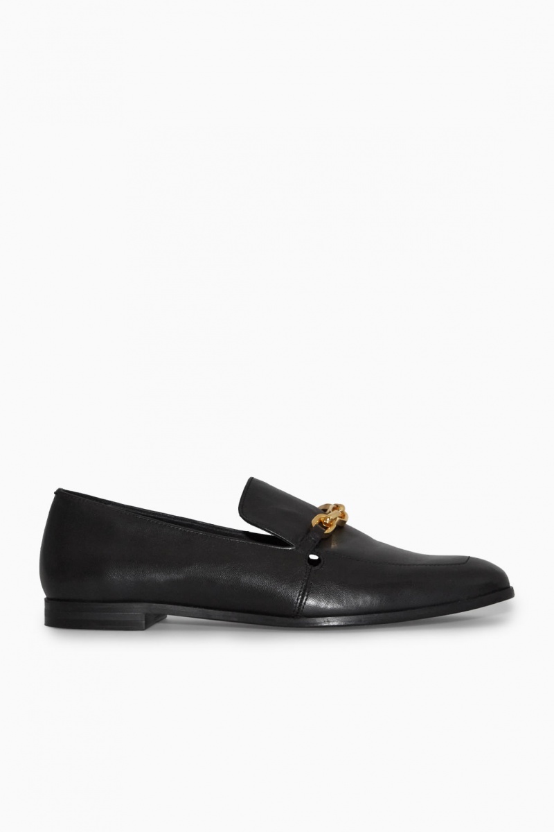 Dámské Loafers COS Læder Chain Černé | RYJC-98732