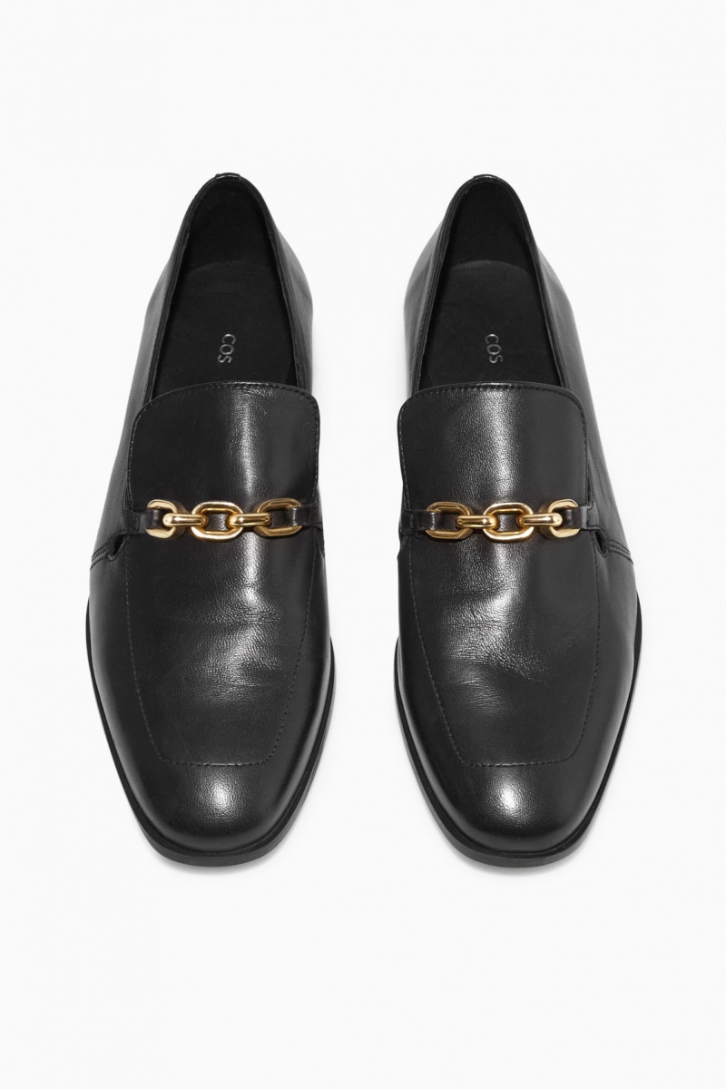 Dámské Loafers COS Læder Chain Černé | RYJC-98732