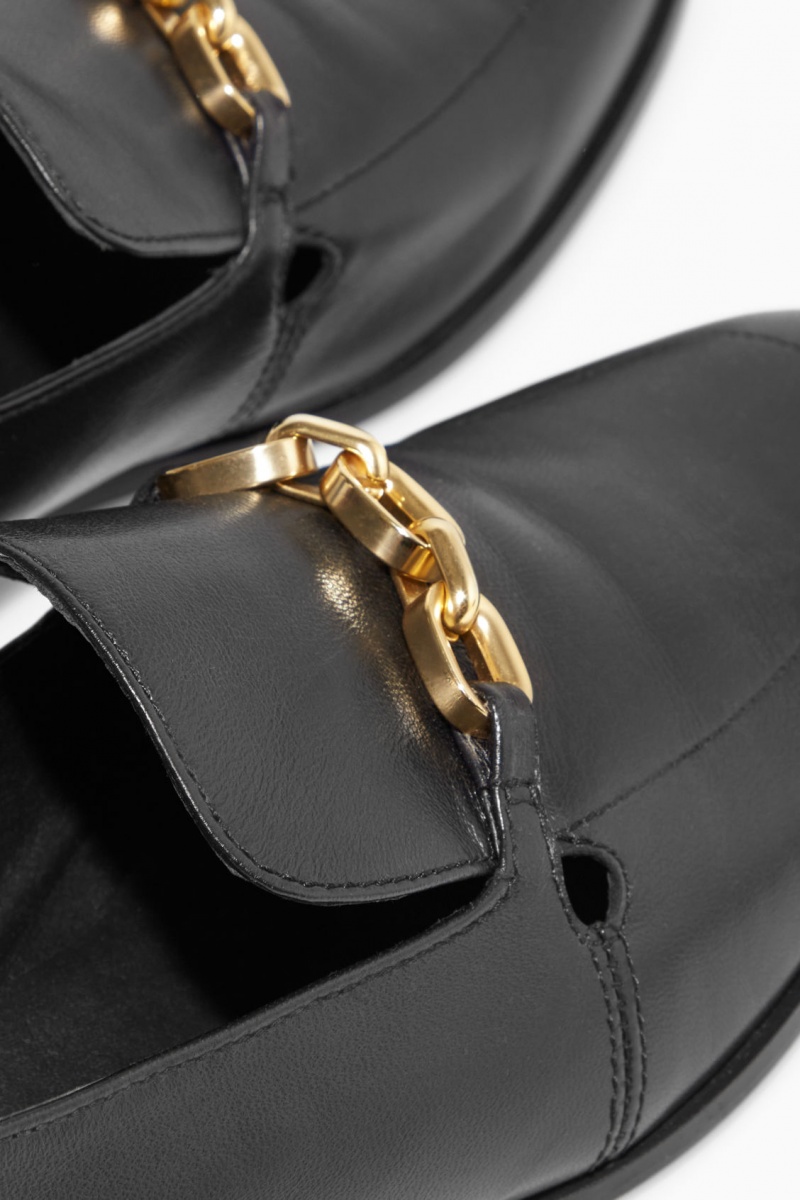 Dámské Loafers COS Læder Chain Černé | RYJC-98732