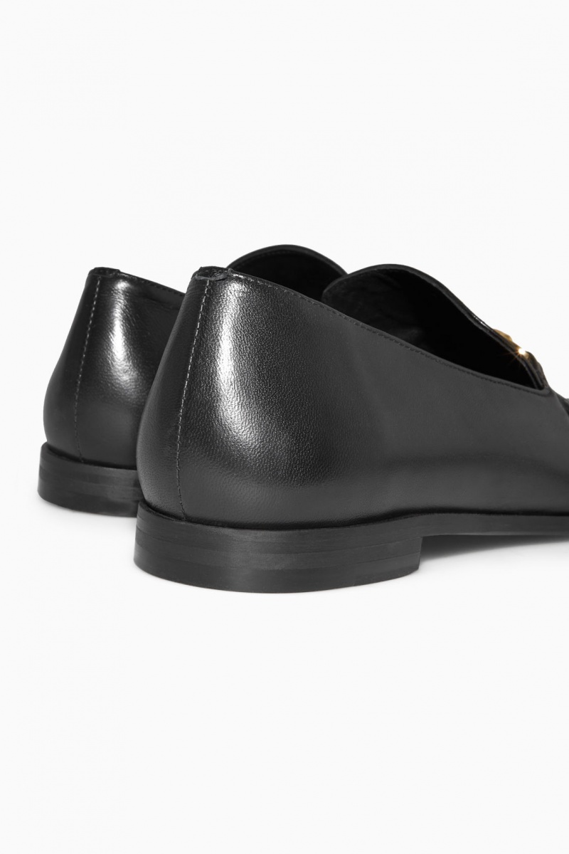 Dámské Loafers COS Læder Chain Černé | RYJC-98732