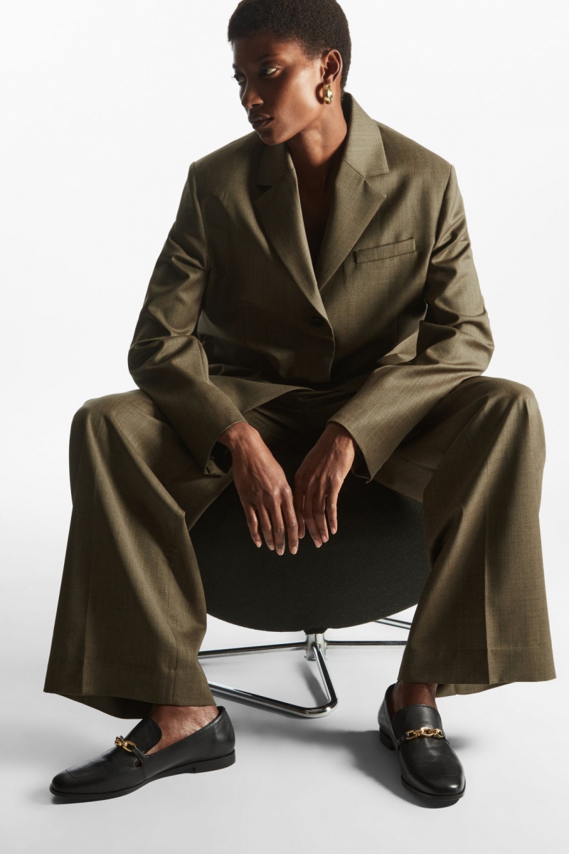 Dámské Loafers COS Læder Chain Černé | RYJC-98732