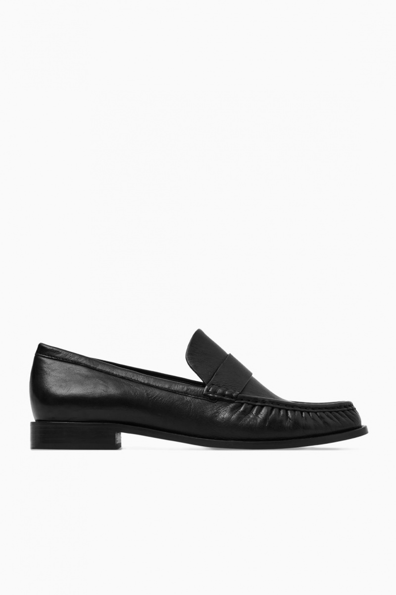 Dámské Loafers COS Læder Černé | GMAP-23598
