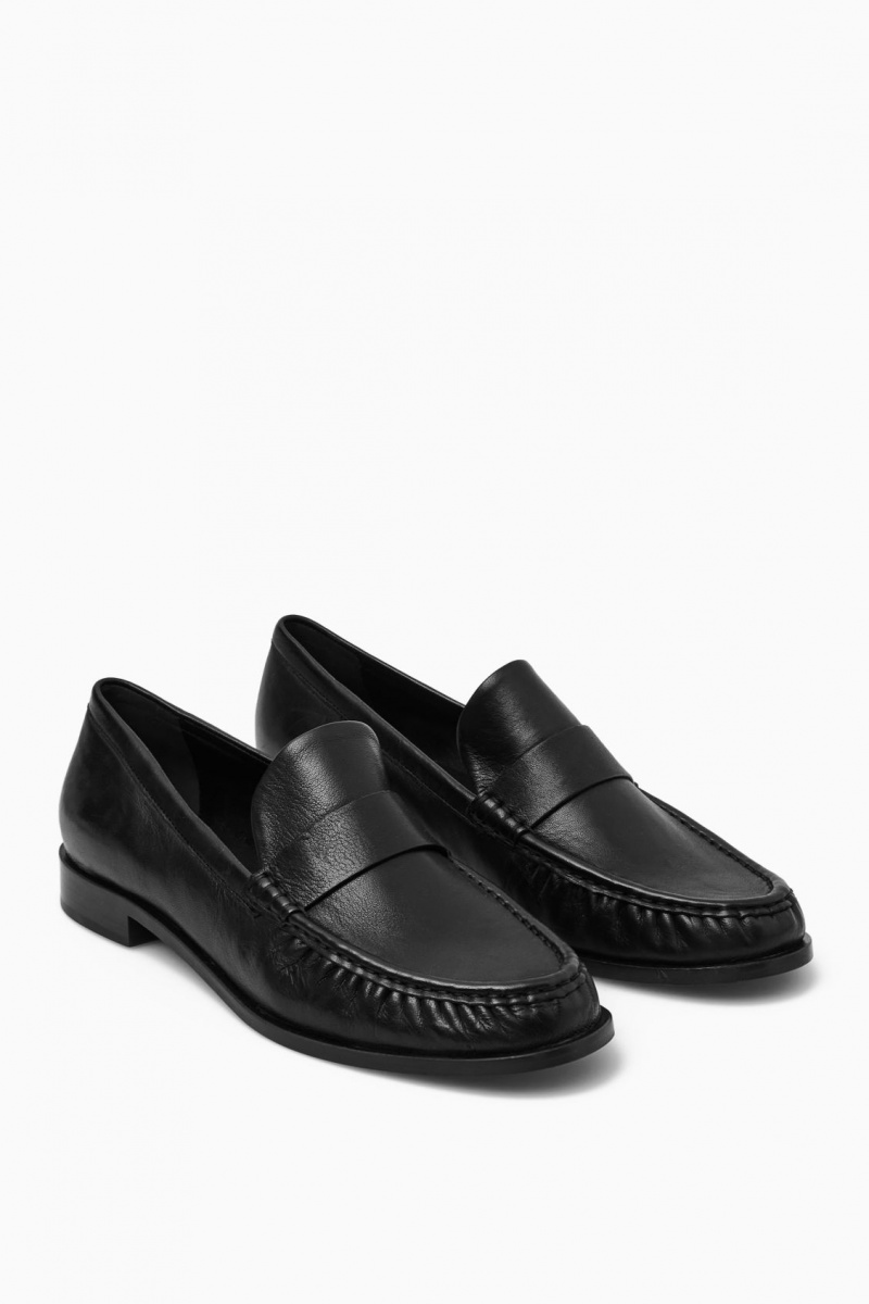 Dámské Loafers COS Læder Černé | GMAP-23598