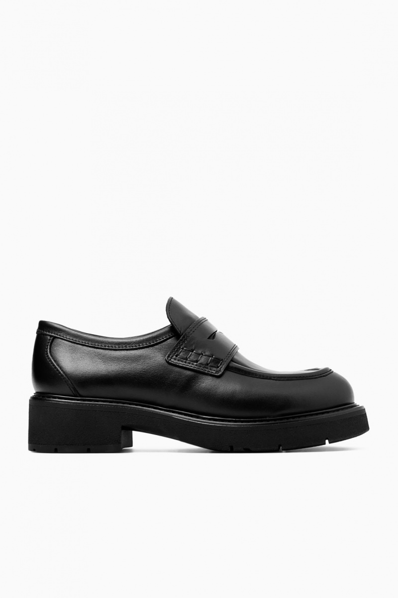 Dámské Loafers COS Tlustý Læder Penny Černé | CQES-62798
