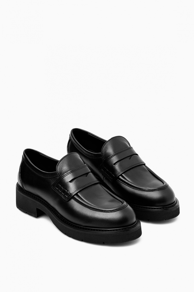 Dámské Loafers COS Tlustý Læder Penny Černé | CQES-62798