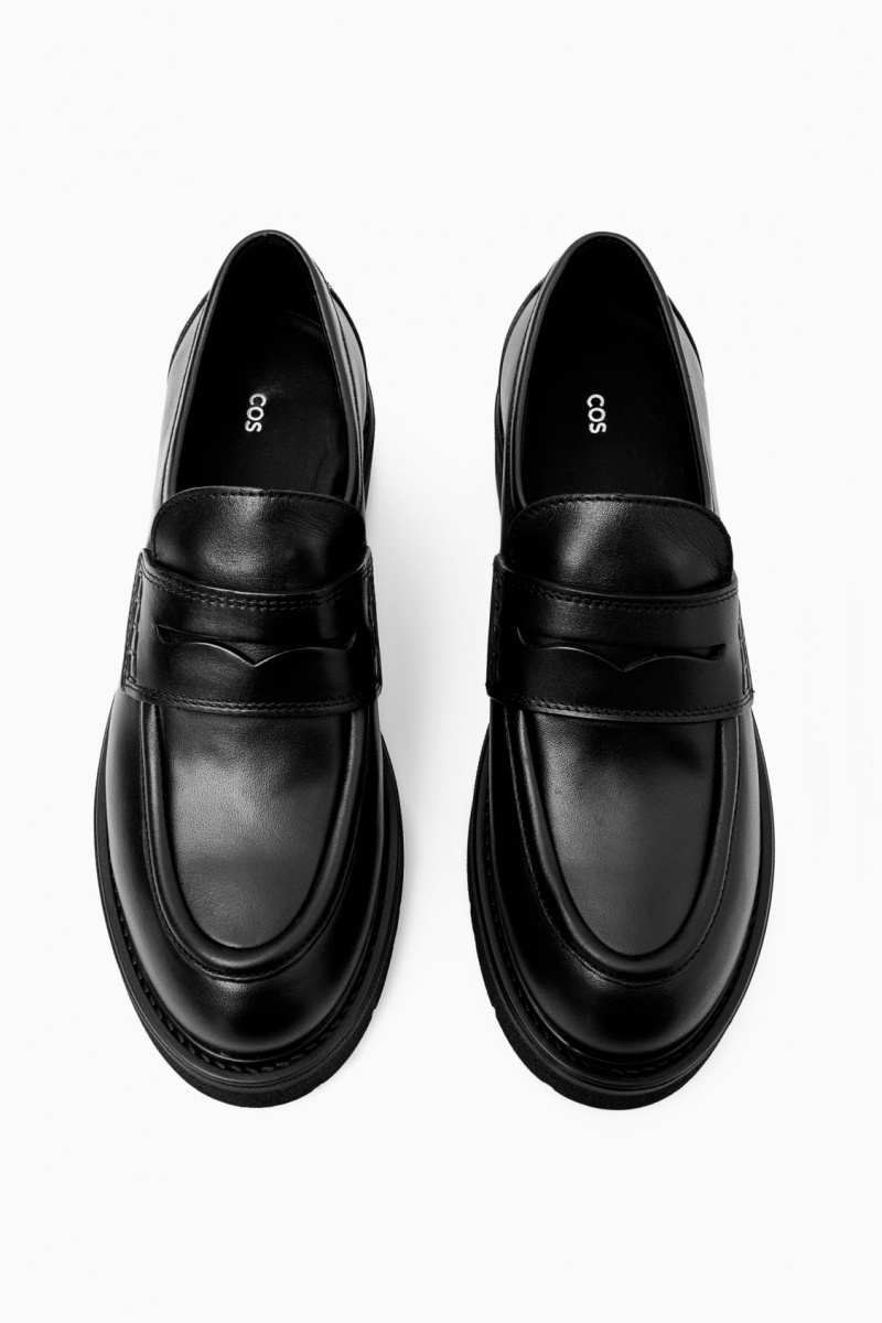 Dámské Loafers COS Tlustý Læder Penny Černé | CQES-62798