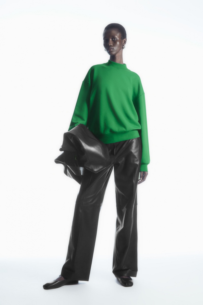 Dámské Mikina COS Mock-Neck Zelene | QPIM-76832