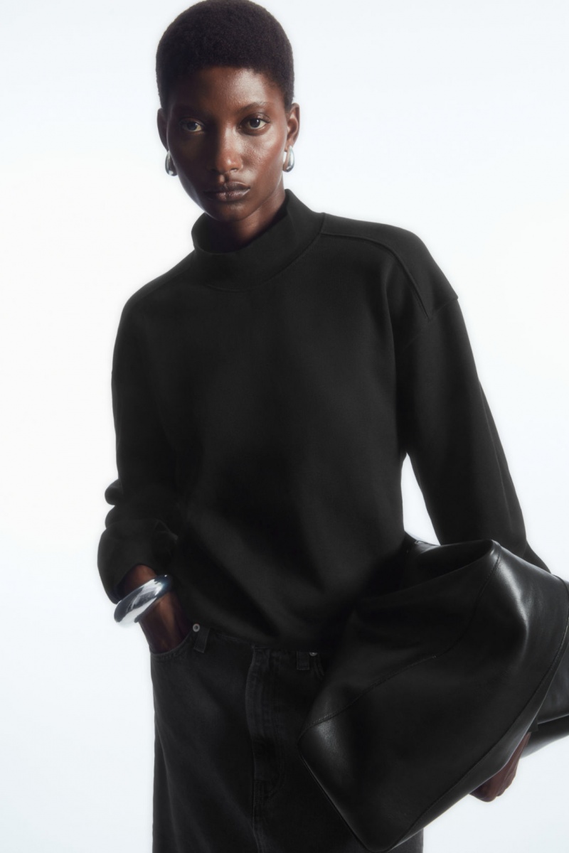 Dámské Mikina COS Mock-Neck Černé | MEHT-52613
