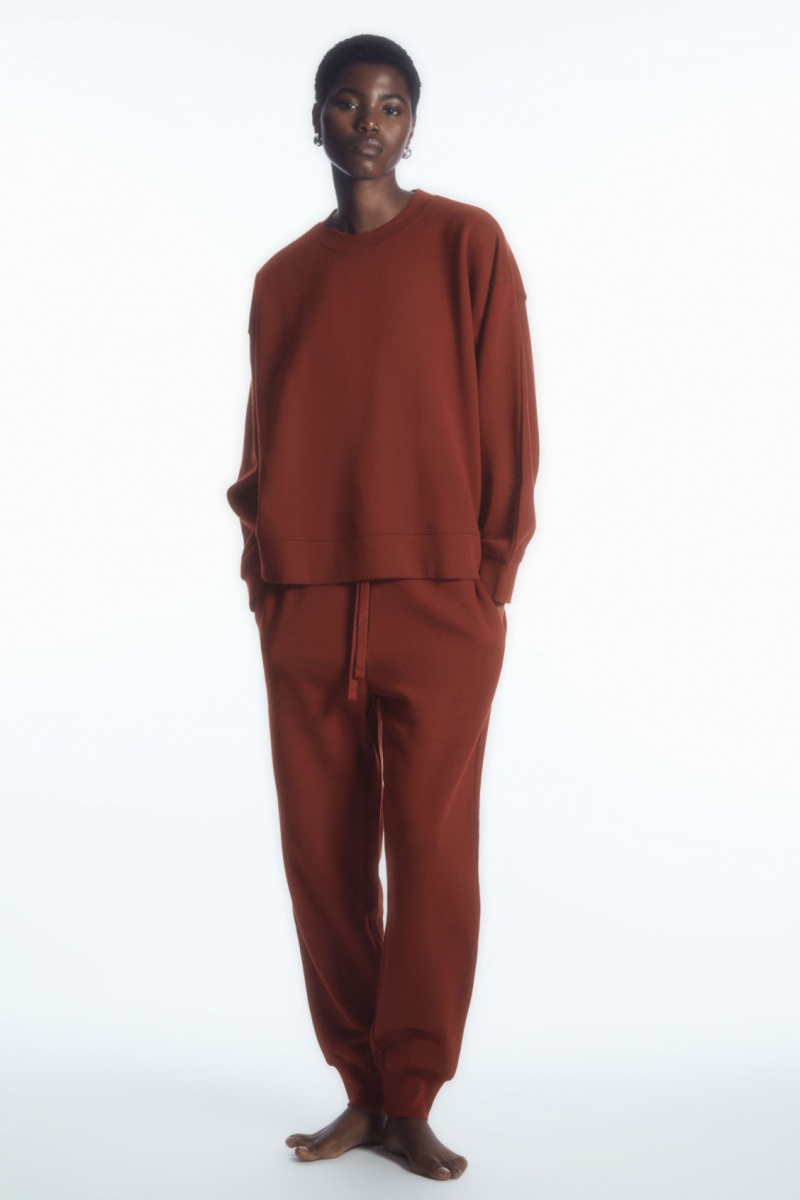Dámské Mikina COS Oversized Fleece-Back Hnědé | HDJI-43510