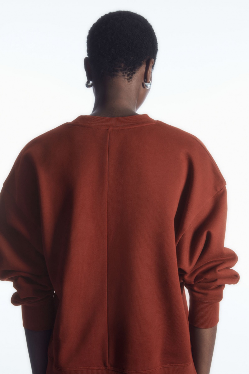 Dámské Mikina COS Oversized Fleece-Back Hnědé | HDJI-43510