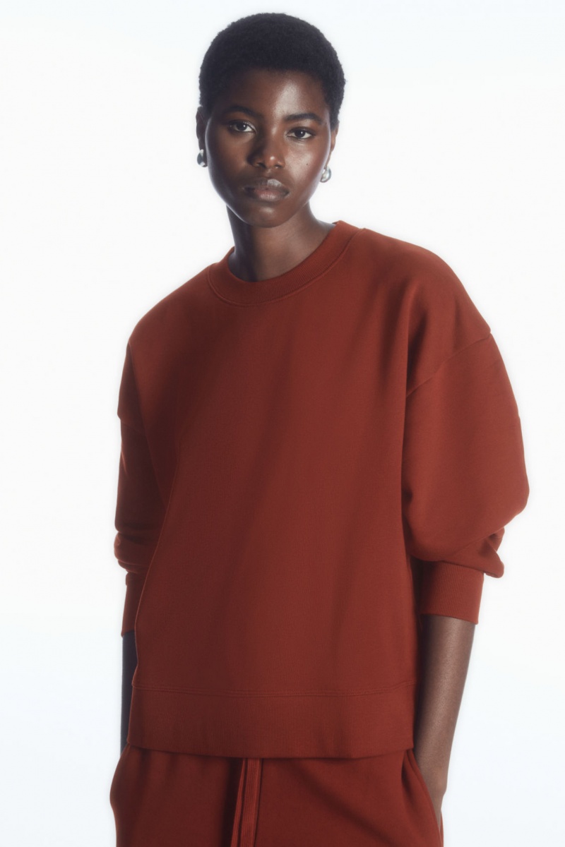 Dámské Mikina COS Oversized Fleece-Back Hnědé | HDJI-43510