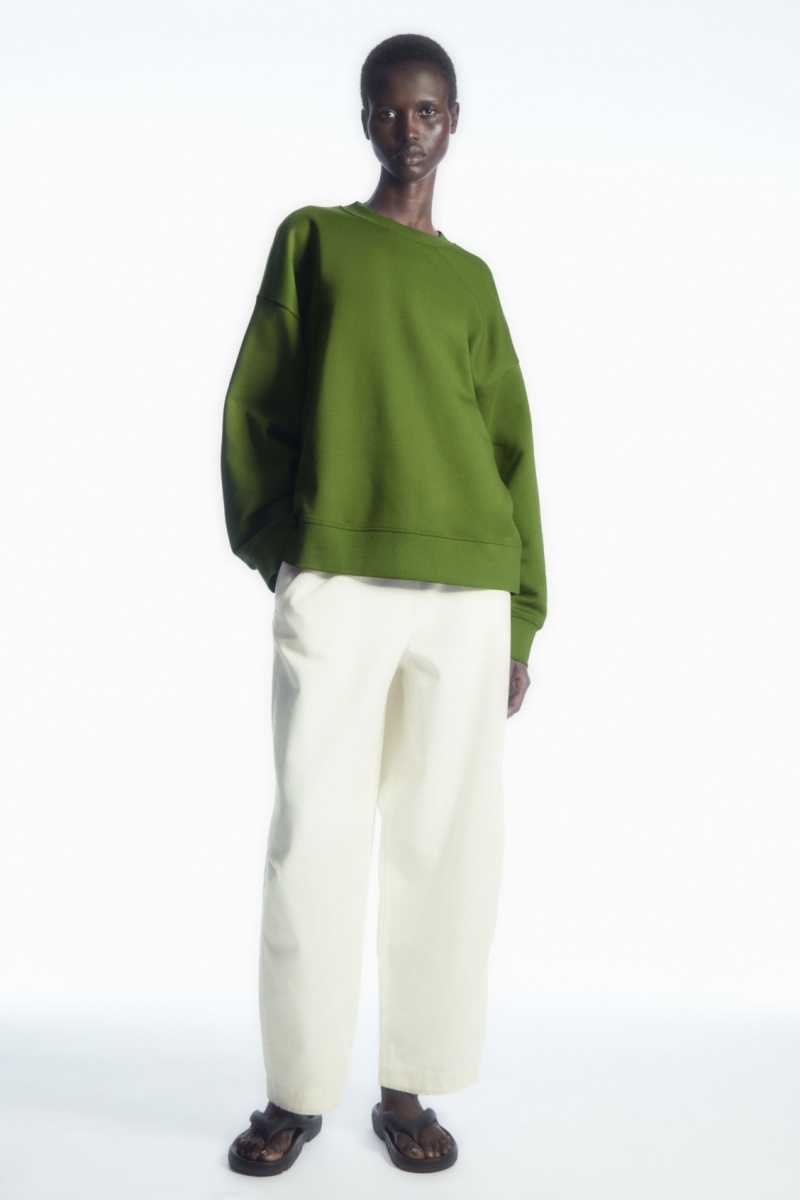 Dámské Mikina COS Oversized Fleece-Back Zelene | WSDL-59362