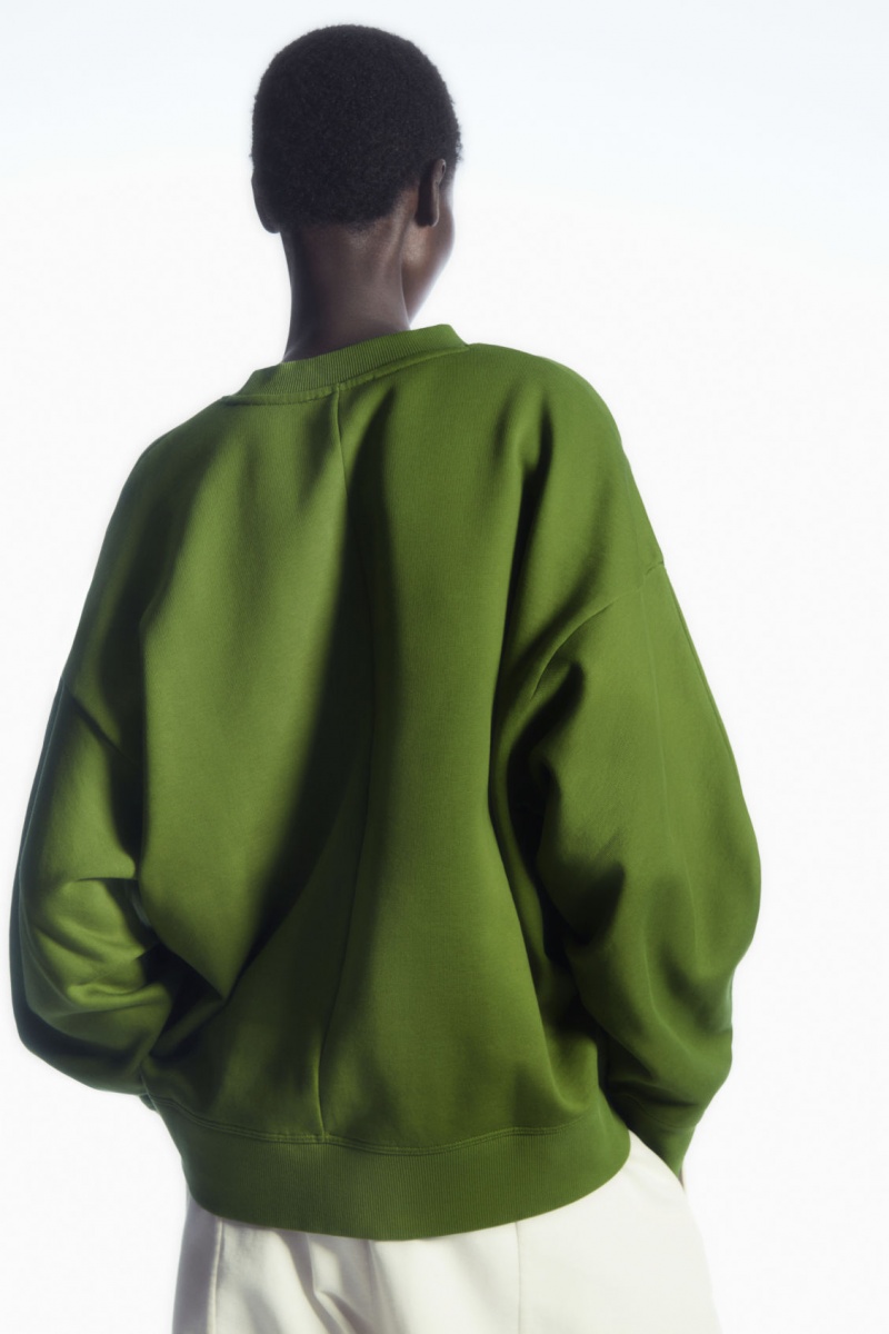 Dámské Mikina COS Oversized Fleece-Back Zelene | WSDL-59362