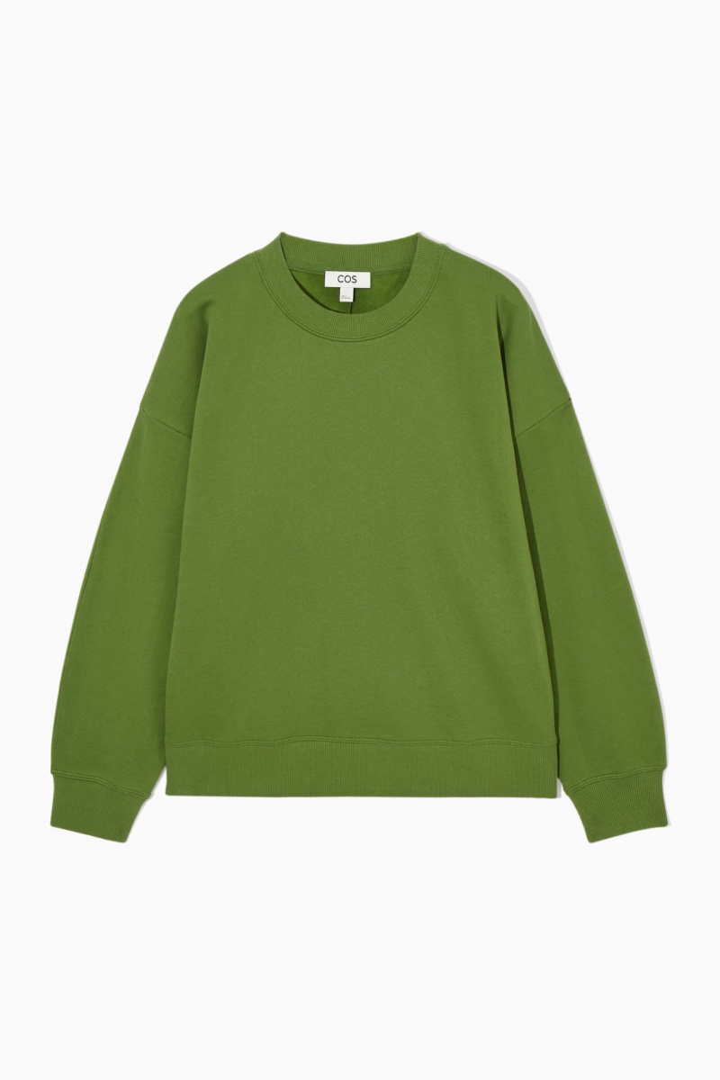 Dámské Mikina COS Oversized Fleece-Back Zelene | WSDL-59362