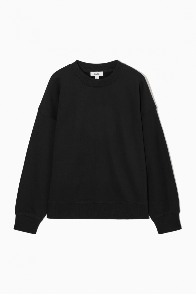 Dámské Mikina COS Oversized Fleece-Back Černé | NMWP-61740