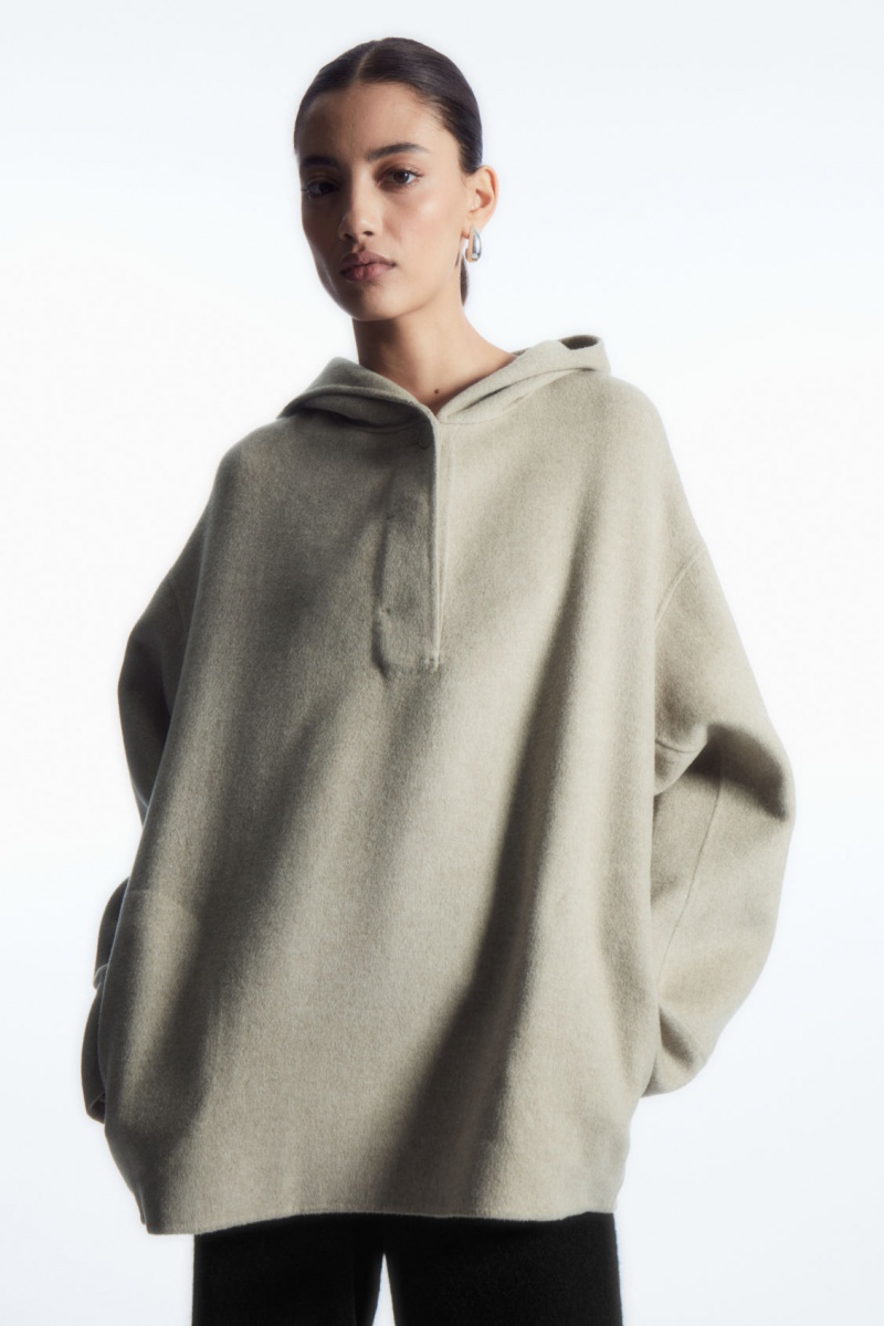 Dámské Mikina s Kapucí COS Oversized Double-Faced Vlna Světle Béžový | CSRX-56402