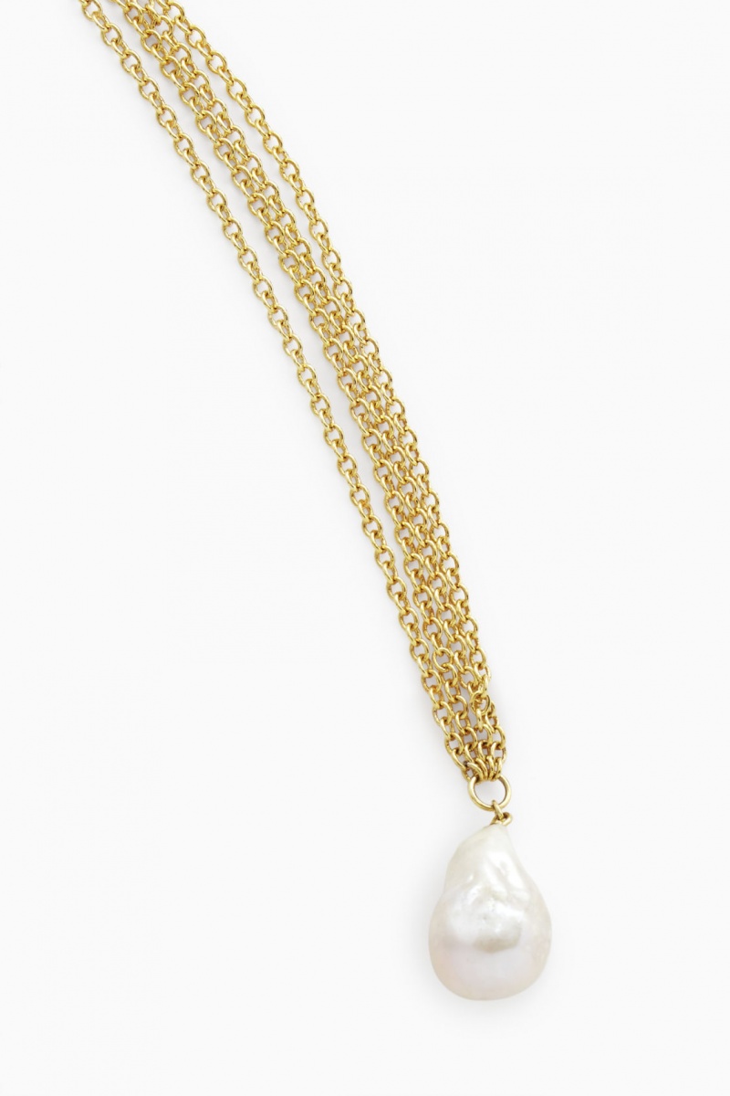 Dámské Náhrdelník COS Freshwater Pearl Body Chain Zlaté | MCXN-37621