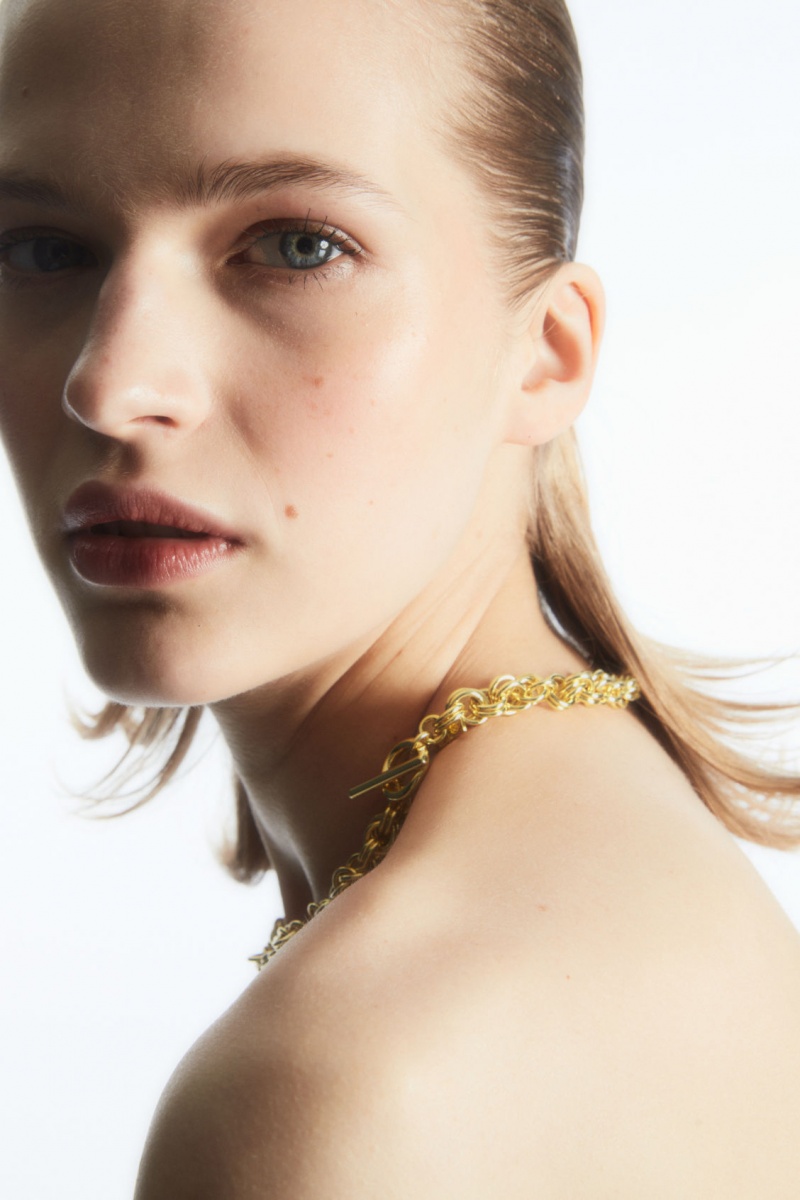 Dámské Náhrdelník COS Krátké Rope Chain Zlaté | HJGB-81067