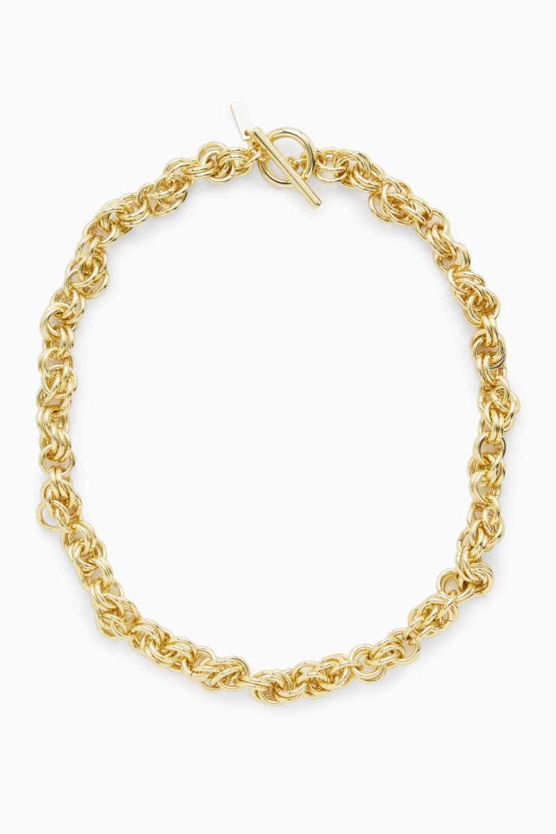 Dámské Náhrdelník COS Krátké Rope Chain Zlaté | HJGB-81067