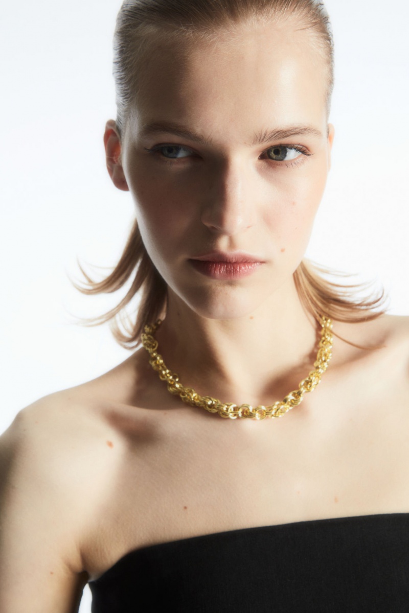 Dámské Náhrdelník COS Krátké Rope Chain Zlaté | HJGB-81067