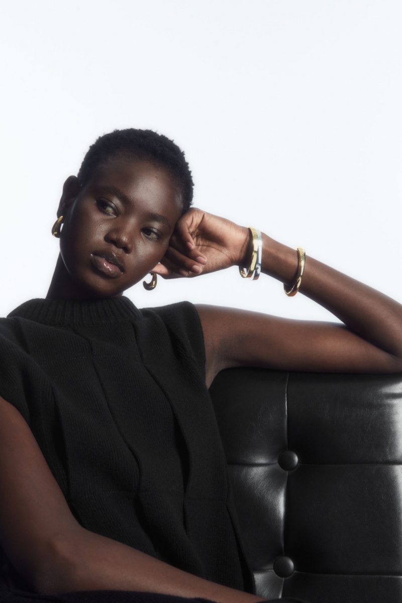 Dámské Náramek COS Domed Curved Bangle Zlaté | WVXE-09135