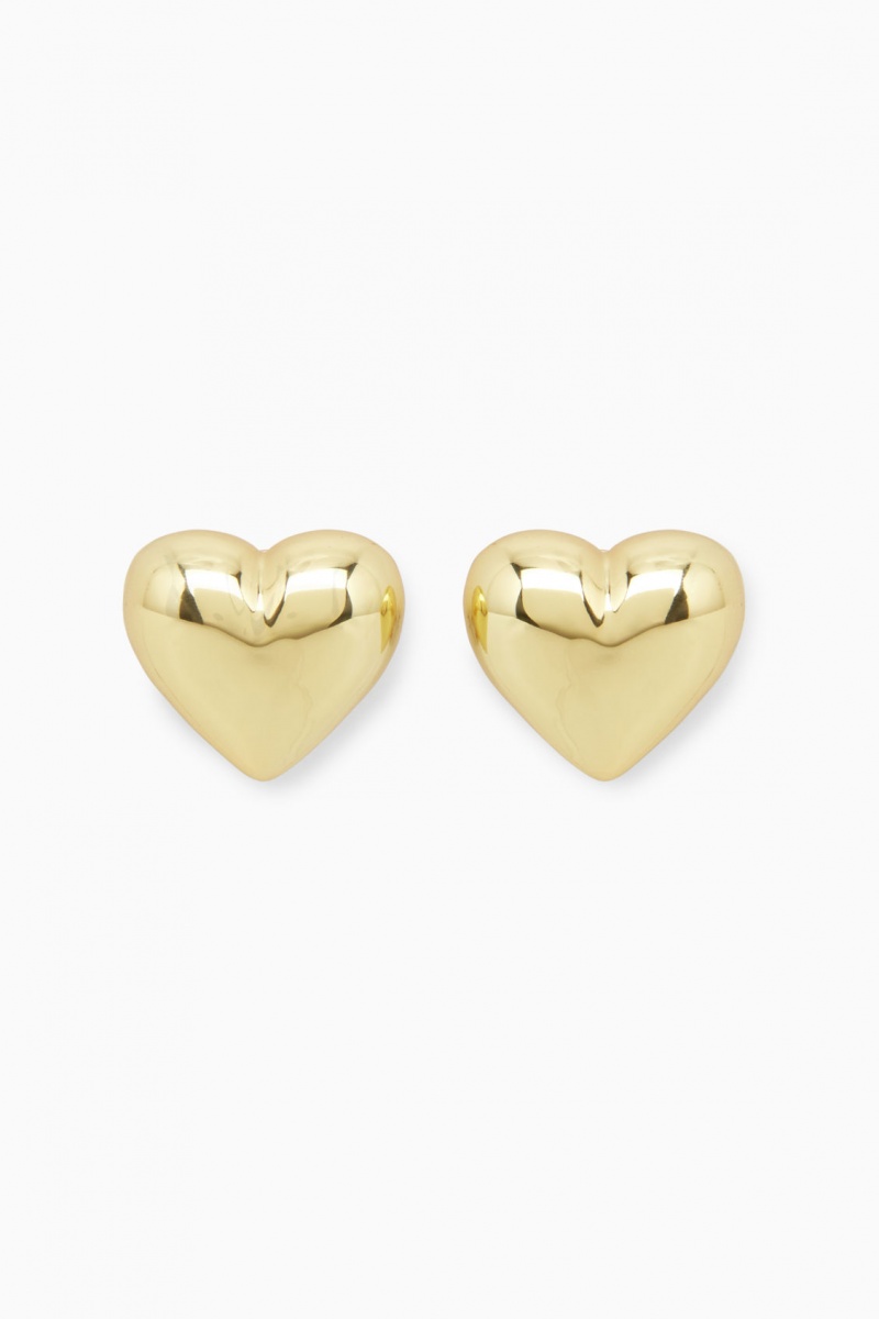 Dámské Náušnice COS Heart Clip-On Zlaté | HYGM-35724
